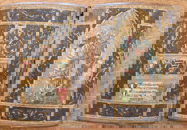 19th CENTURY RARE IMITATION of 15th CENT SIENESE BOOK COVERS Icilio Joni ANTIQUE