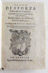 1556 LA VITA DI SFORZA Paolo Giovio antique VELLUM in Italian RARE 16th century