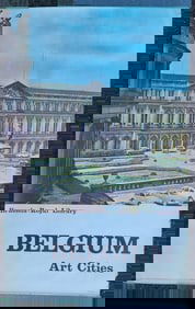 1960s-70s BELGIUM BRUSSELS ROYAL LIBRARY TRAVEL POSTER vintage 24 x 39"