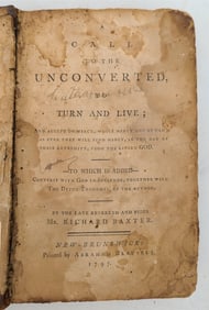 1797 A CALL TO UNCONVERTED TO TURN & LIVE by RICHARD BAXTER antique AMERICANA
