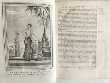 1755 TRAVELS TO EAST INDIES CEYLON antique Histoire generale des voyages ILLUSTR