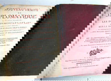1750 6 volumes FRENCH DIPLOMATIC TREATISE antique ILLUSTRATED RARE