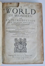 1608 WORLD OF WONDERS by HENRI ESTIENNE antique in ENGLISH rare