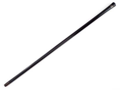 Antique 19th C. Walking Cane with Silver Bands: Antique 19th C. Walking Cane with Silver Bands