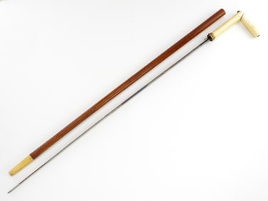 American Civil War era Sword Cane, Fine Etched Blade