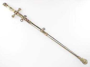 Antique American 19th C. Masonic Fraternal Presentation Sword, FINE Hilt