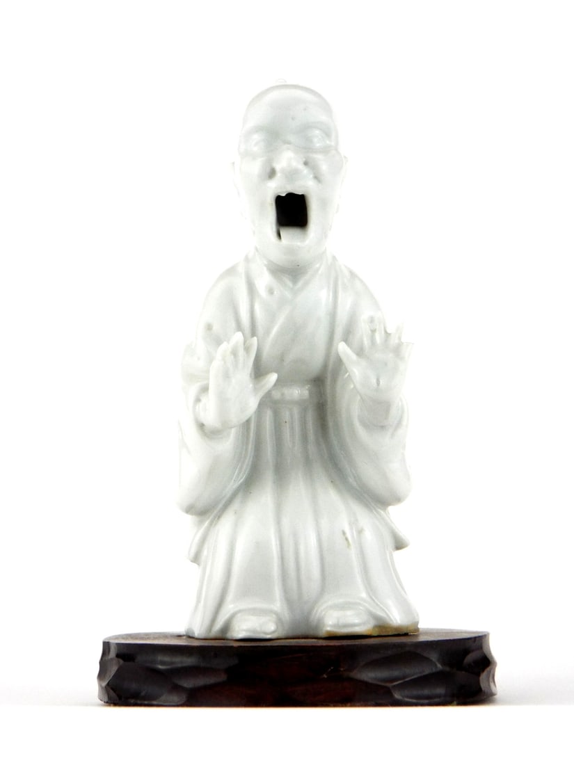 Japanese White Porcelain Figure Depicting A Scared Man (1 of 10)