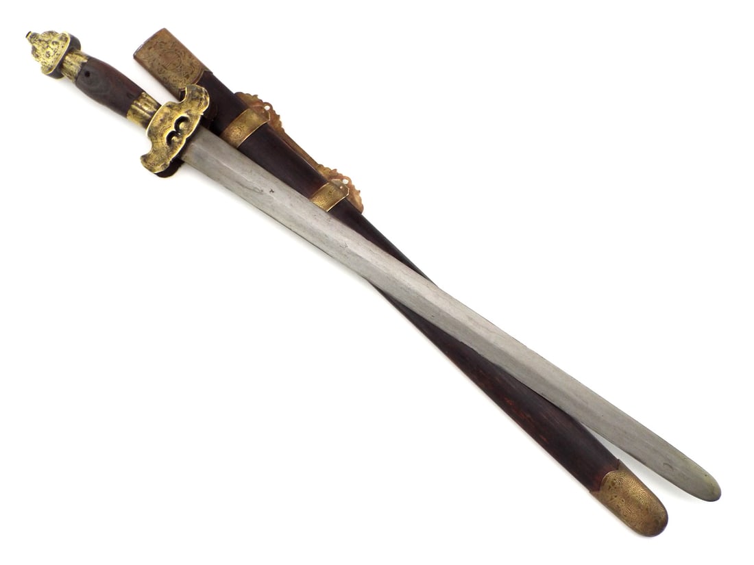 Very RARE Antique Chinese JIAN DAMASCUS Sword (1 of 20)