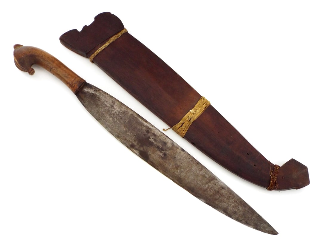 Antique Asian Philippine Moro Warrior's BARONG Sword Dagger with Damascus Blade (1 of 12)