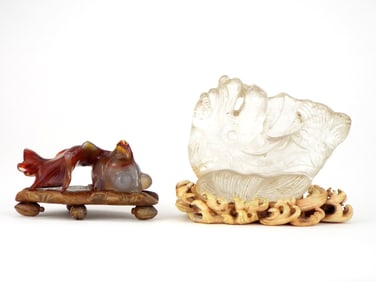 Antique Chinese Jade Sea Monster and Fish