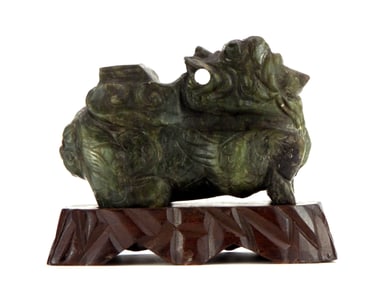 Antique Chinese Hand Carved Foo Lion