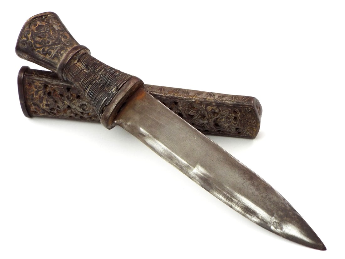 Antique Asian Chinese Tibetan Bhutanese Dagger Knife (1 of 10)