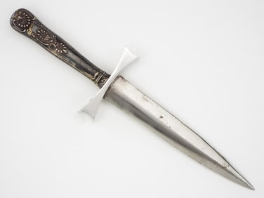 British Silver Handle Dagger Fighting Knife
