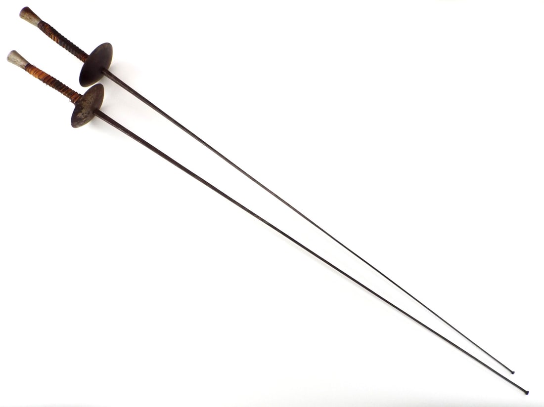 Pair 19th Century French Fencing Foils: Pair 19th Century French Fencing Foils. Both Full Length 42 Inches Blade Length 34 Inches