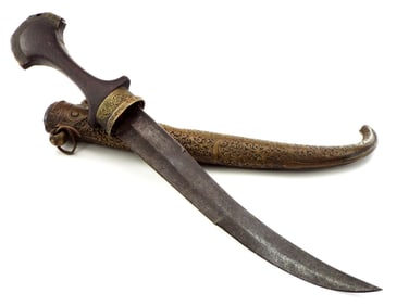 Antique Islamic Arabic Arab Moroccan KOUMMYA Dagger Knife in Ornate Mounts
