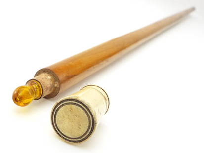 Unusual Antique 19th Century Walking Cane: Unusual Antique 19th Century Walking Cane Full Length 33 Inches