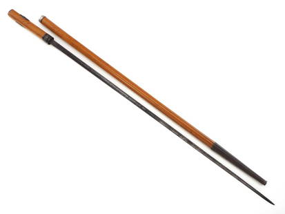 19th. C. Gentleman's Walking Sword Cane: 19th. C. Gentleman's Walking Sword Cane Full Length 35 Inches Blade Length 28 Inches