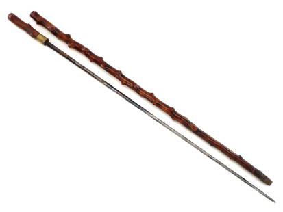 American Civil War era Sword Cane, Fine Etched Blade: American Civil War era Sword Cane, Fine Etched Blade Full Length 35 Inches Blade Length 27 Inches