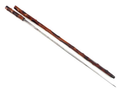 American Civil War era Sword Cane, Fine Etched Blade: American Civil War era Sword Cane, Fine Etched Blade Full Length 36 Inches Blade Length 27 Inches