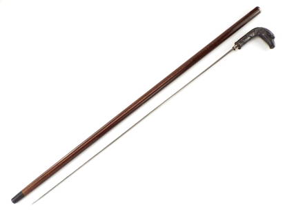 Fantastic Heavy Eagle Head Sword Cane Possibly Silver: Fantastic Heavy Eagle Head Sword Cane Possibly Silver. Full length 36 inches blade length 25 inches.