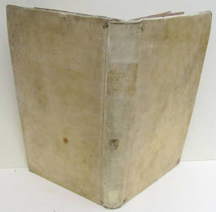 1711 VELLUM BOUND ANTIQUE FOLIO Ioannis a Sto Thoma v. 4: Ioannis a Sto Thoma Ord… Cursus Theologici…. Coloniae Agrippinae, 1711. Folio, size 14 x 8". Vol. 4. Period vellum, spine lettered in gilt. Foxing, toning. (23).