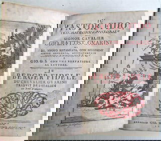 1734 IL PASTOR FIDO TRADICOMEDY by Giovanni Guarini VELLUM BINDING antique
