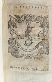 1546 ALDINE PRESS FRANCESCO PETRARCA antique 16th CENTURY