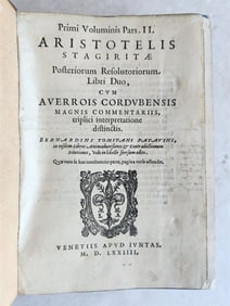 1574 ARISTOTLE COMMENTARY by IBN RUSHD antique ILLUSTRATED 16 century VELLUM