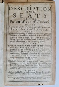 1704 DESCRIPTION OF ALL THE SEATS OF THE PRESENT WARS OF EUROPE antique w/ MAPS