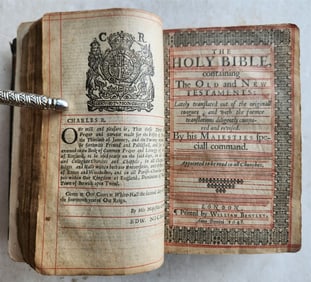 1648 BIBLE in ENGLISH antique Old & New Testament LONDON - William Bentley