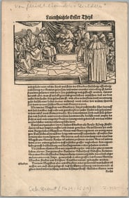 1550 ENGRAVING antique from Justinus Gobler Der Rechten Spiegel Law BOOK scarce