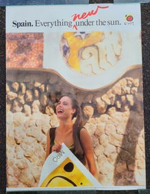 1970s SPAIN TRAVEL POSTER vintage 24.5 by 33"