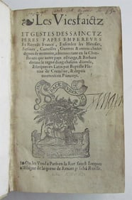 1544 ILLUSTRATED PAPAL CHRONICLE ANTIQUE Platina’s Vitae pontificum VELLUM BOUND