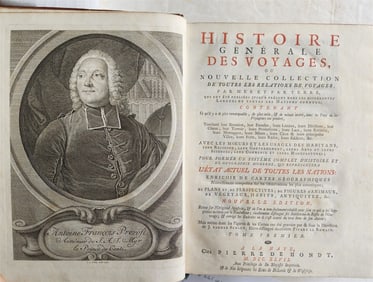 1747 TRAVELS TO EAST INDIES antique ILLUSTRATED Histoire generale des voyages v1