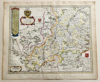 1640 MAP of GERMANY POLAND SILESIA by WILLEM BLAEU antique AUTHENTIC handcolored