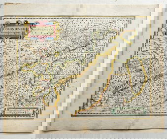 1640 MAP of GERMANY COLOGNE by WILLEM BLAEU antique AUTHENTIC hand colored