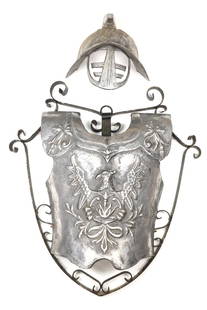 Decorative Armor Breastplate and Helmet Wall Hanger: Decorative Armor Breastplate and Helmet Wall Hanger