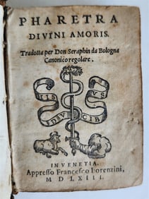 1563 Pharetra Divini Amoris antique 16th CENTURY BINDING Treasury of Divine Love