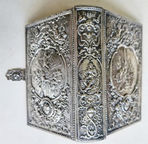 1881 BOOK of COMMON PRAYER antique AMAZING DIMENSIONAL SILVER BINDING