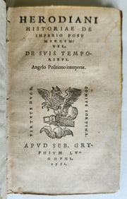 1551 HISTORY OF ROMAN EMPIRE by HERODIANUS SYRUS antique 16th CENTURY