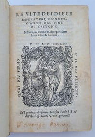 1544 LIFE of TEN ROMAN EMPERORS by SUETONIUS antique 16th century