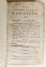 1792 YOUNG CLERK'S MAGAZINE or English Law Repository antique AMERICANA