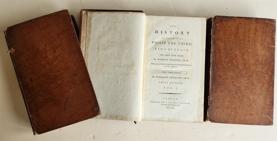 1794 HISTORY of REIGN of PHILIP THE SECOND KING of SPAIN 3 VOLUMES antique