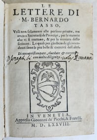 1578 LETTERS of BERNARDO TASSO antique 16th CENTURY in ITALIAN
