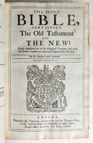 1688 BIBLE in ENGLISH FOLIO antique OLD & NEW TESTAMENT 17th CENTURY Oxford