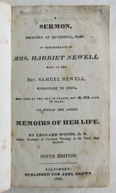 1830 SERMON PREACHED at HAVERHILL MASS by LEONARD WOODS antique AMERICANA