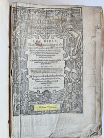 1594 BIBLE in ENGLISH antique Old & New Testament CHRISTOPHER BARKER 16th cent.