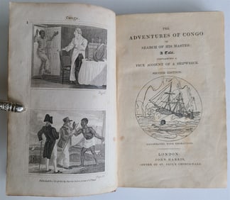 1825 ADVENTURES of CONGO ACCOUNT of SHIPWRECK antique illustrated RARE