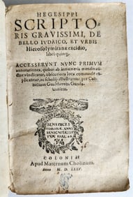 1575 JEWISH WARS by JOSEPHUS FLAVIUS antique VELLUM BOUND 16th CENTURY
