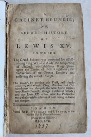 1757 CABINET COUNCIL or SECRET HISTORY of LEWIS XIV antique in ENGLISH